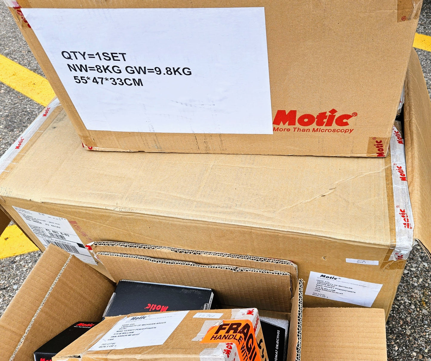 B/NEW MOTIC PSM-1000 TRINOCULAR MLC-150 PLAN APO ELWD 5x10x20x50xOBJE MICROSCOPE