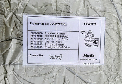 B/NEW MOTIC PSM-1000 TRINOCULAR MLC-150 PLAN APO ELWD 5x10x20x50xOBJE MICROSCOPE