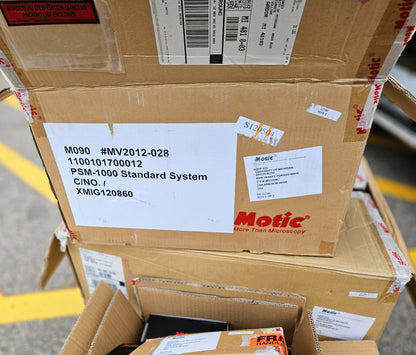 B/NEW MOTIC PSM-1000 TRINOCULAR MLC-150 PLAN APO ELWD 5x10x20x50xOBJE MICROSCOPE