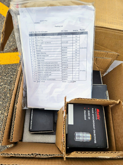 B/NEW MOTIC PSM-1000 TRINOCULAR MLC-150 PLAN APO ELWD 5x10x20x50xOBJE MICROSCOPE