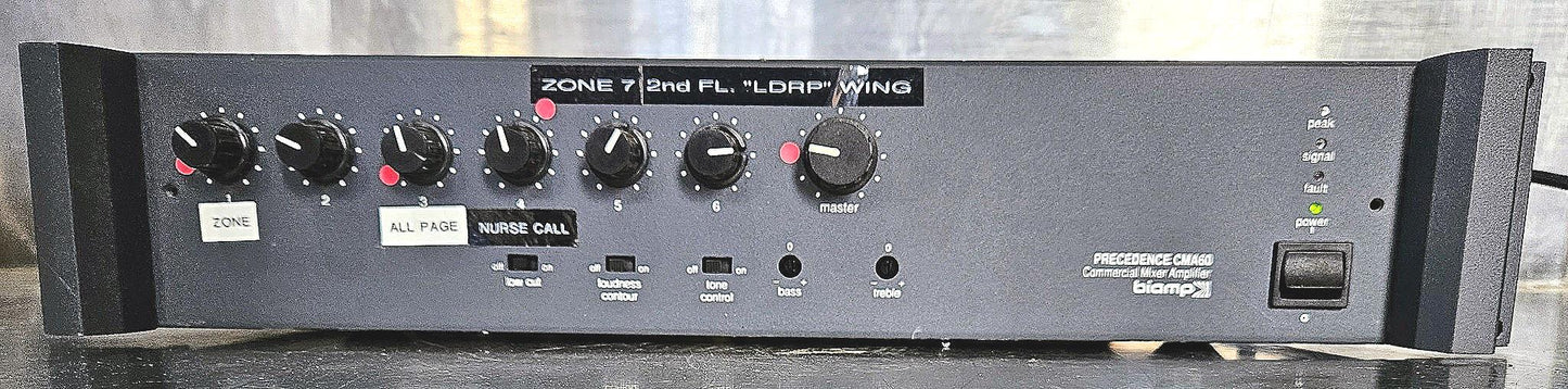 2BIAMP PRECEDENCE CMA60 COMMERCIAL 6-INPUT MIXER / 350 WATTS AMPLIFIER FREE SHIP