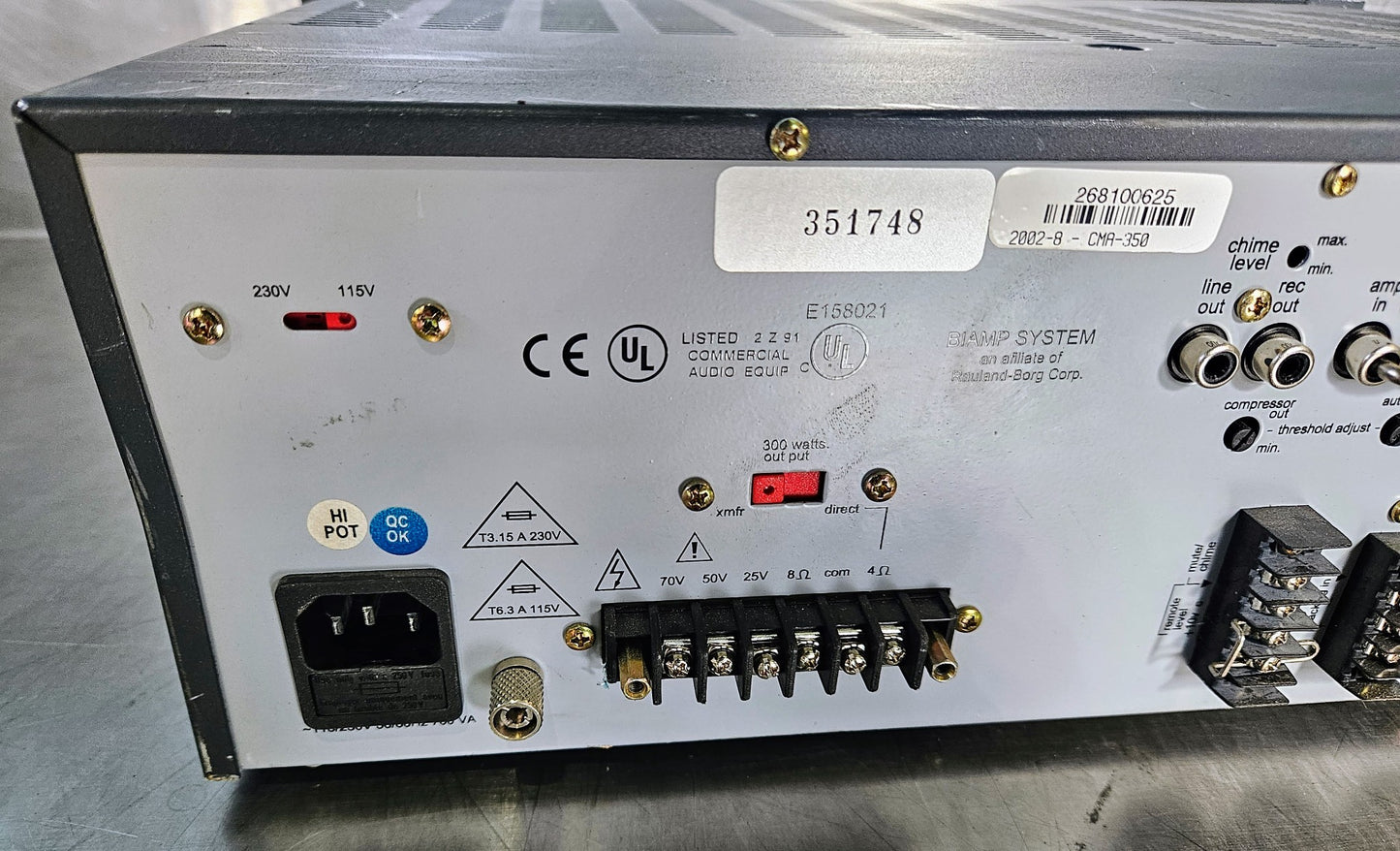 BIAMP PRECEDENCE CMA350 COMMERCIAL 6-INPUT MIXER / 350 WATTS AMPLIFIER FREE SHIP