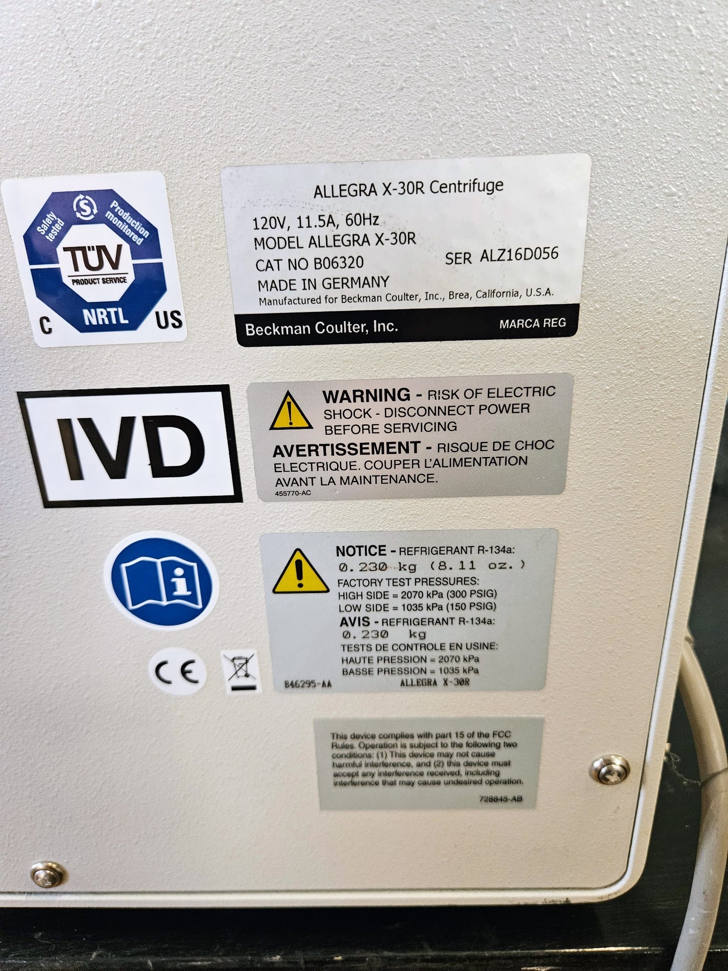 ALLEGRA X-30R REFRIGERATED CENTRIFUGE NOROTOR 90DAYWARRANTY WATCH VIDEO FREESHIP