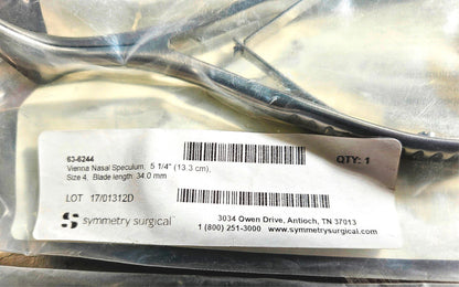 1 SYMMETRY SURGICAL VIENNA NASAL 5 1/4" Size 4 Blade Length: 34mm