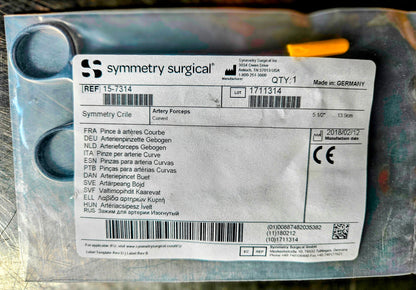 NEW LOT 3 SYMMETRY SURGICAL CRILE CURVED ARTERY FORCEPS 5 1/2" 13.9cm  FREE SHIP