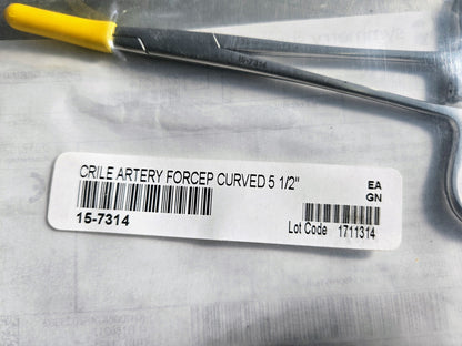 NEW LOT 3 SYMMETRY SURGICAL CRILE CURVED ARTERY FORCEPS 5 1/2" 13.9cm  FREE SHIP
