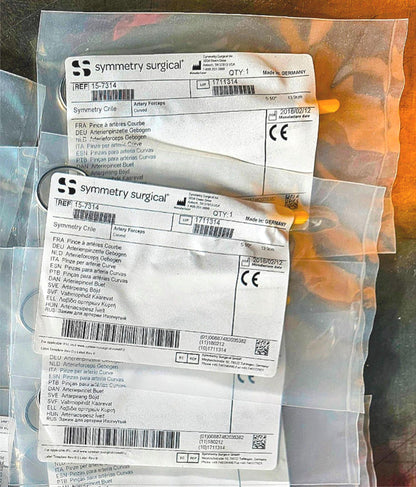 NEW LOT 3 SYMMETRY SURGICAL CRILE CURVED ARTERY FORCEPS 5 1/2" 13.9cm  FREE SHIP