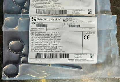NEW SYMMETRY SURGICAL KOSHER HEMOSTATIC FORCEPS STRAIGHT 1 X 2 TEETH FREE SHIP