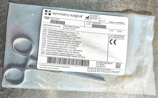 NEW SYMMETRY SURGICAL KOSHER HEMOSTATIC FORCEPS STRAIGHT 1 X 2 TEETH FREE SHIP