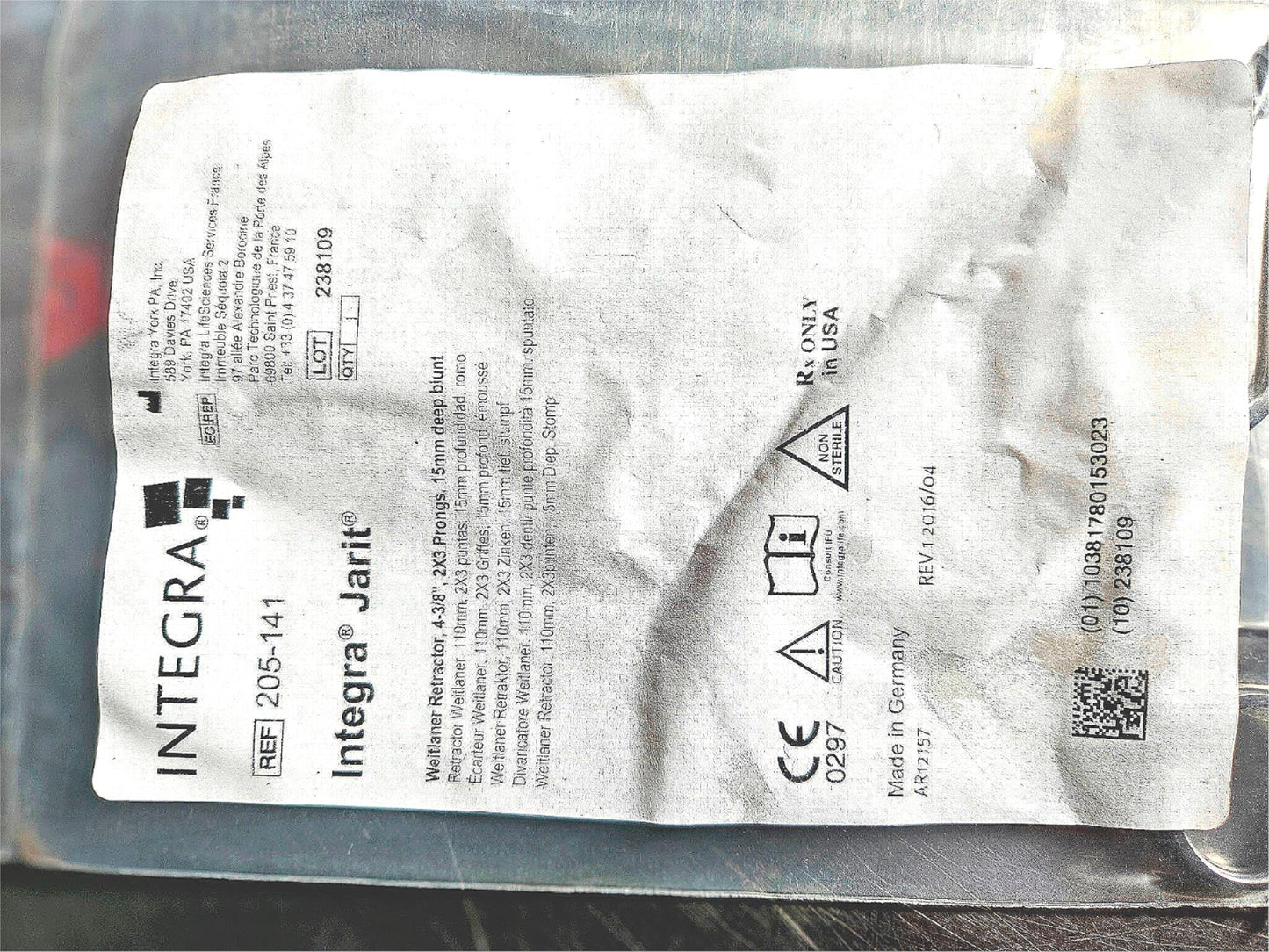 NEW INTEGRA JARIT 205 REF 205-141 FREE SHIPPING