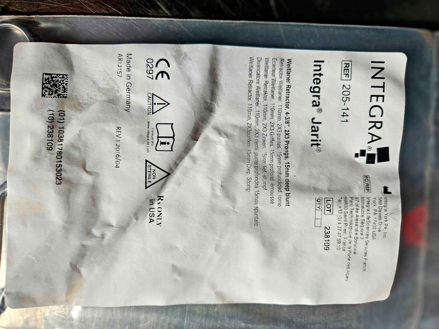 NEW INTEGRA JARIT 205 REF 205-141 FREE SHIPPING