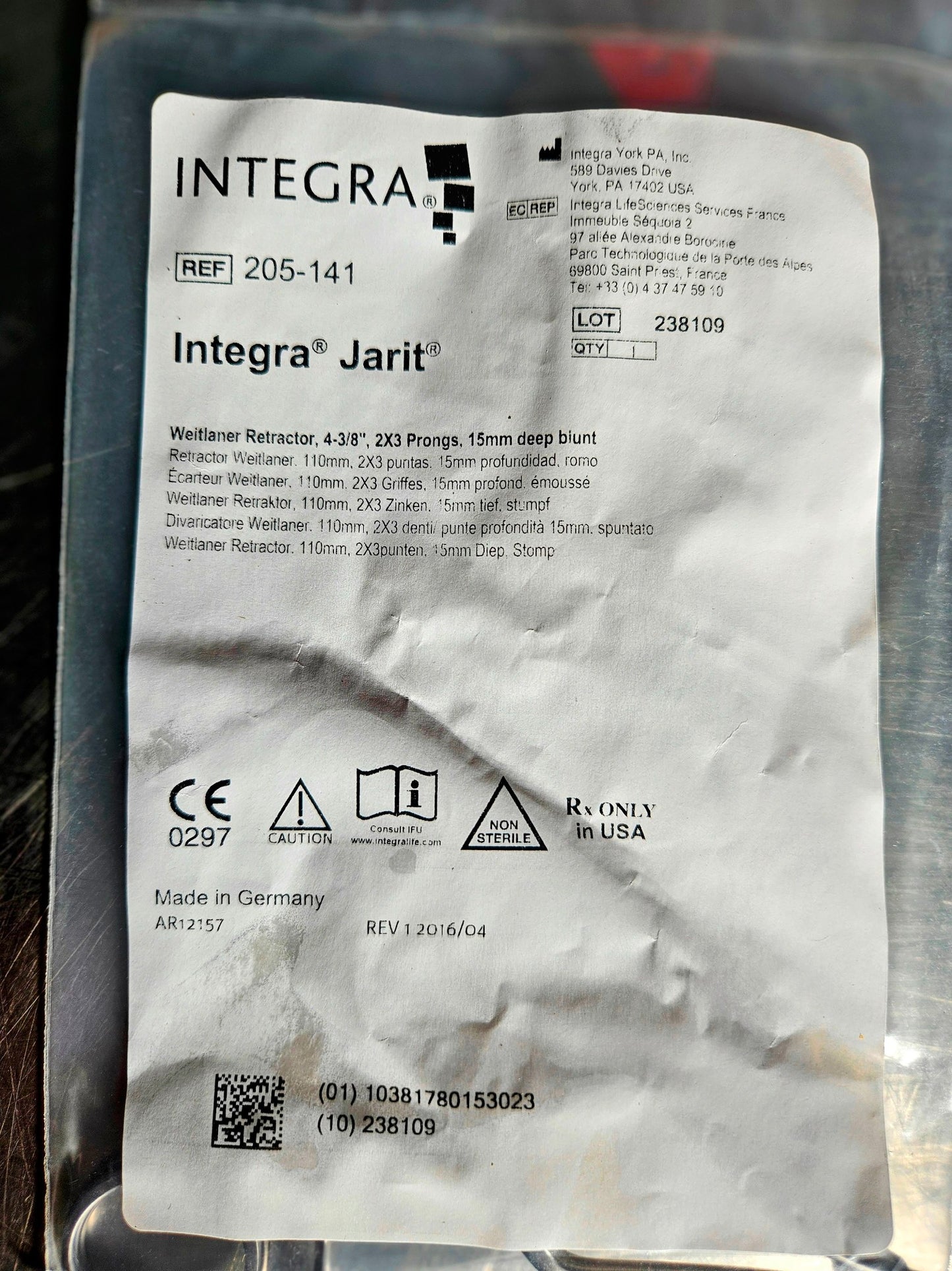 NEW INTEGRA JARIT 205 REF 205-141 FREE SHIPPING