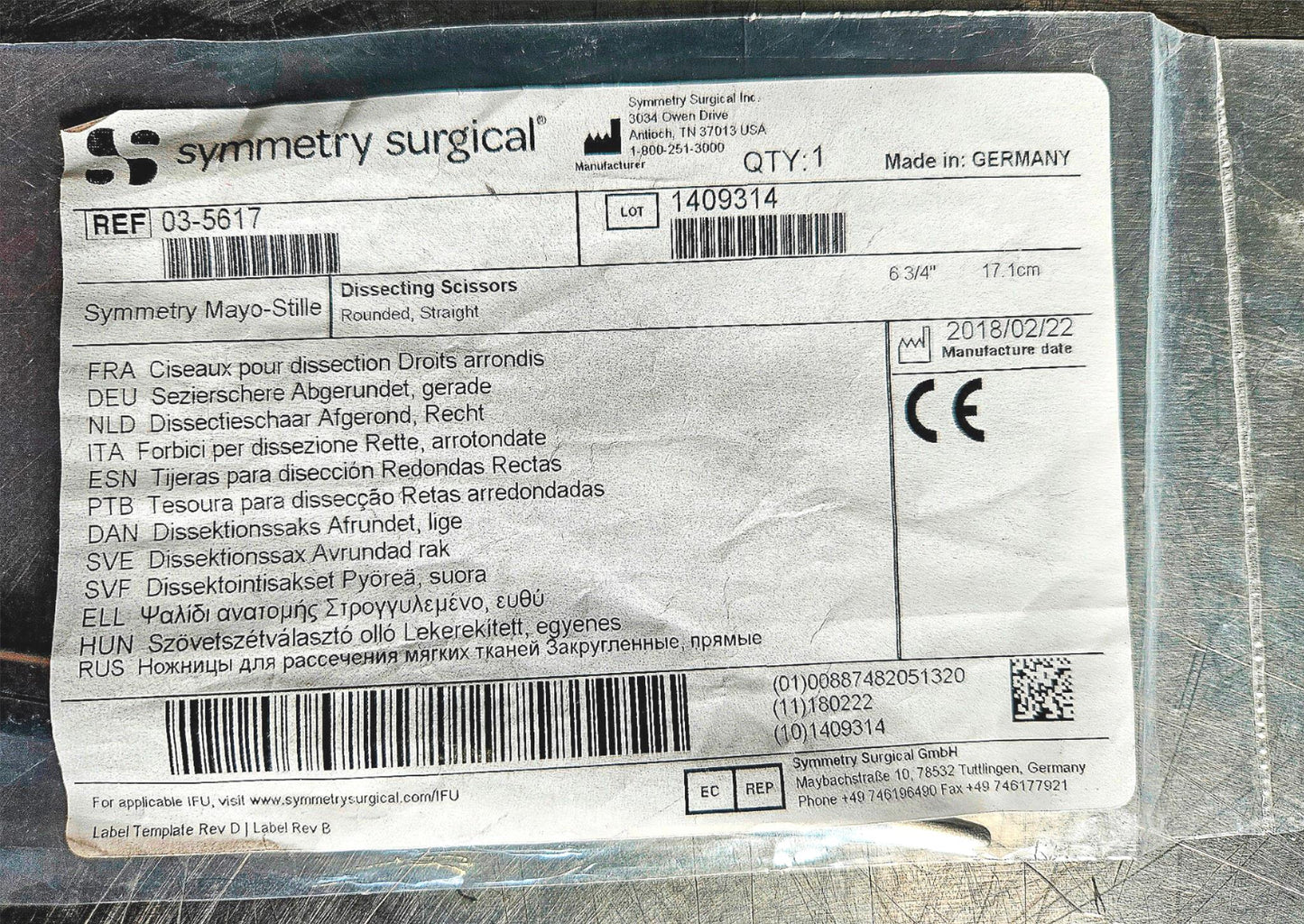 NEW SYMETRY SURGICAL MAYO-STILLE DISSECTING SCISSORS 6"3/4' FREE SHIP