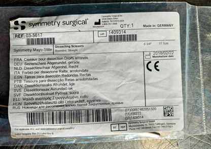 NEW SYMETRY SURGICAL MAYO-STILLE DISSECTING SCISSORS 6"3/4' FREE SHIP