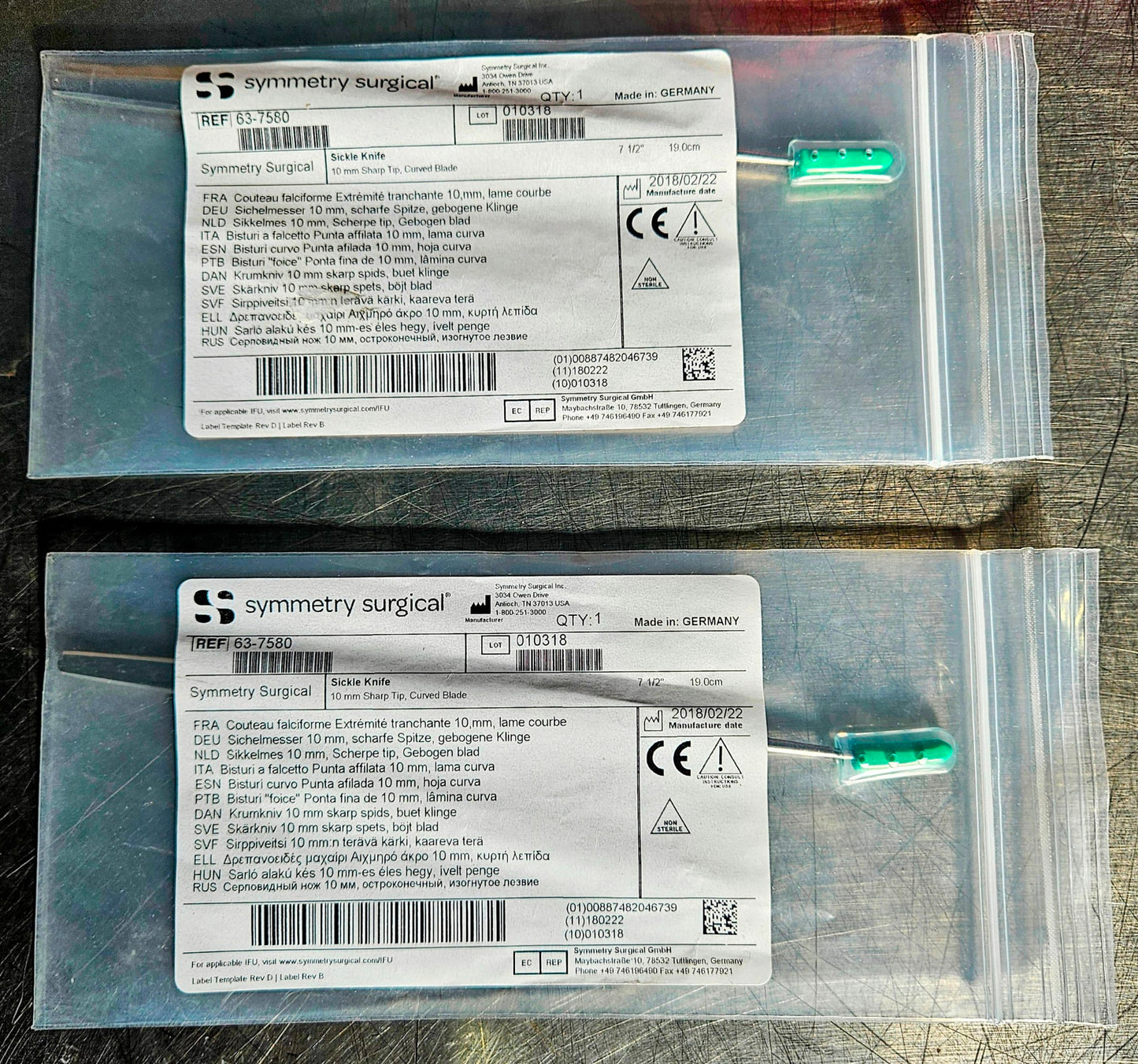 NEW SYMMETRY SURGICAL SYMETRY SURGICAL SICKLE KNIFE 10mm" Sharp Tip Curved Blade