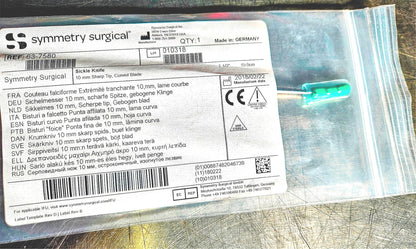 NEW SYMMETRY SURGICAL SYMETRY SURGICAL SICKLE KNIFE 10mm" Sharp Tip Curved Blade
