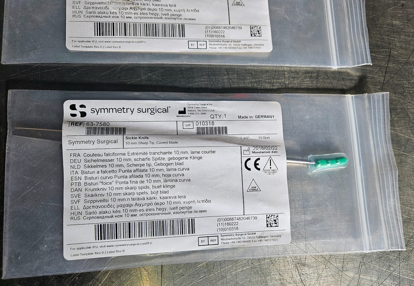 NEW SYMMETRY SURGICAL SYMETRY SURGICAL SICKLE KNIFE 10mm" Sharp Tip Curved Blade