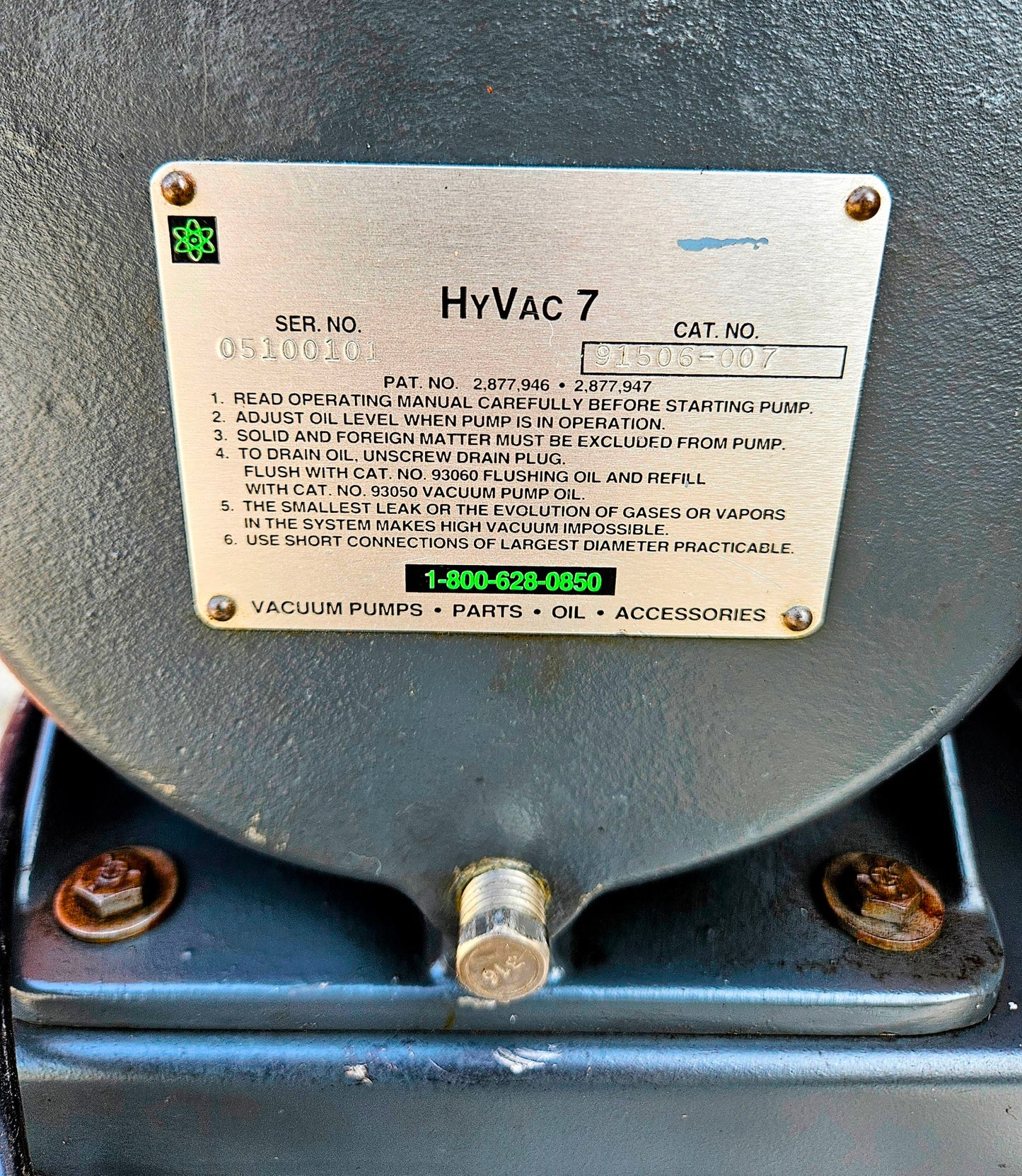 CENCO HyVac 7 BELT DUOSEAL TWO STAGE VACUUM PUMP 35LPM WATCH-VIDEO FREE-SHIP