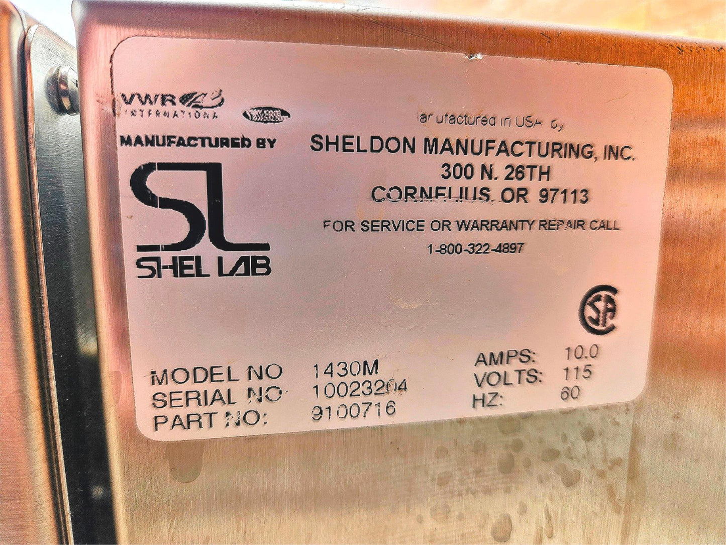 VWR SHELDON™ 1430M ST STEEL VACUUM OVEN WATCH VIDEO 120-DAY-WARRANTY FREE SHIP