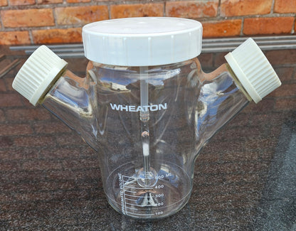 BNEW WHEATON 500ml MAGNA FLEX™ MICROCARRIER SPINNER LAB FLASK 45mm 3 SCREW CAPS