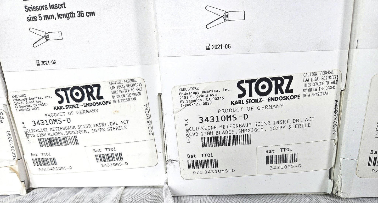 KARL STORZ 34310MS-D SCISSORS INSERT Size 5mm Length 36cm ENDOSKOPE 90DAYWARRANT