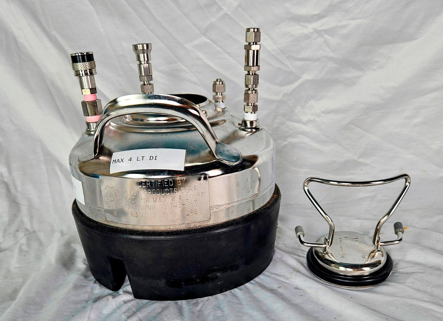 ALLOY PRODUCTS T316L 1LITER WIDE MOUTH ST STEEL PRESSURE VESSEL 90-DAY-WARRANT