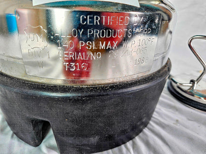 ALLOY PRODUCTS T316L 1LITER WIDE MOUTH ST STEEL PRESSURE VESSEL 90-DAY-WARRANT