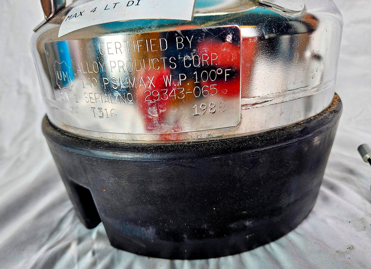 ALLOY PRODUCTS T316L 1LITER WIDE MOUTH ST STEEL PRESSURE VESSEL 90-DAY-WARRANT