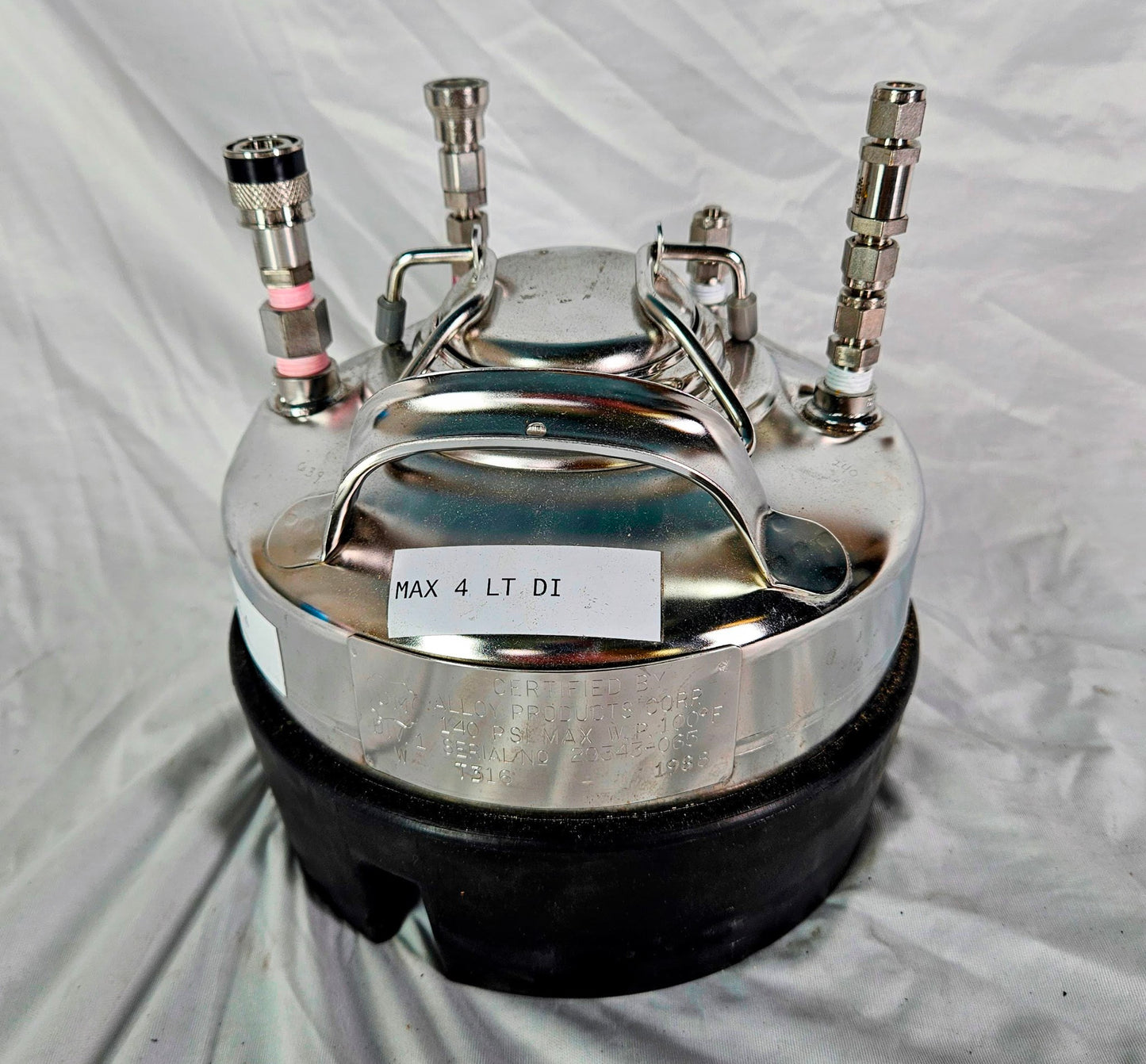 ALLOY PRODUCTS T316L 1LITER WIDE MOUTH ST STEEL PRESSURE VESSEL 90-DAY-WARRANT