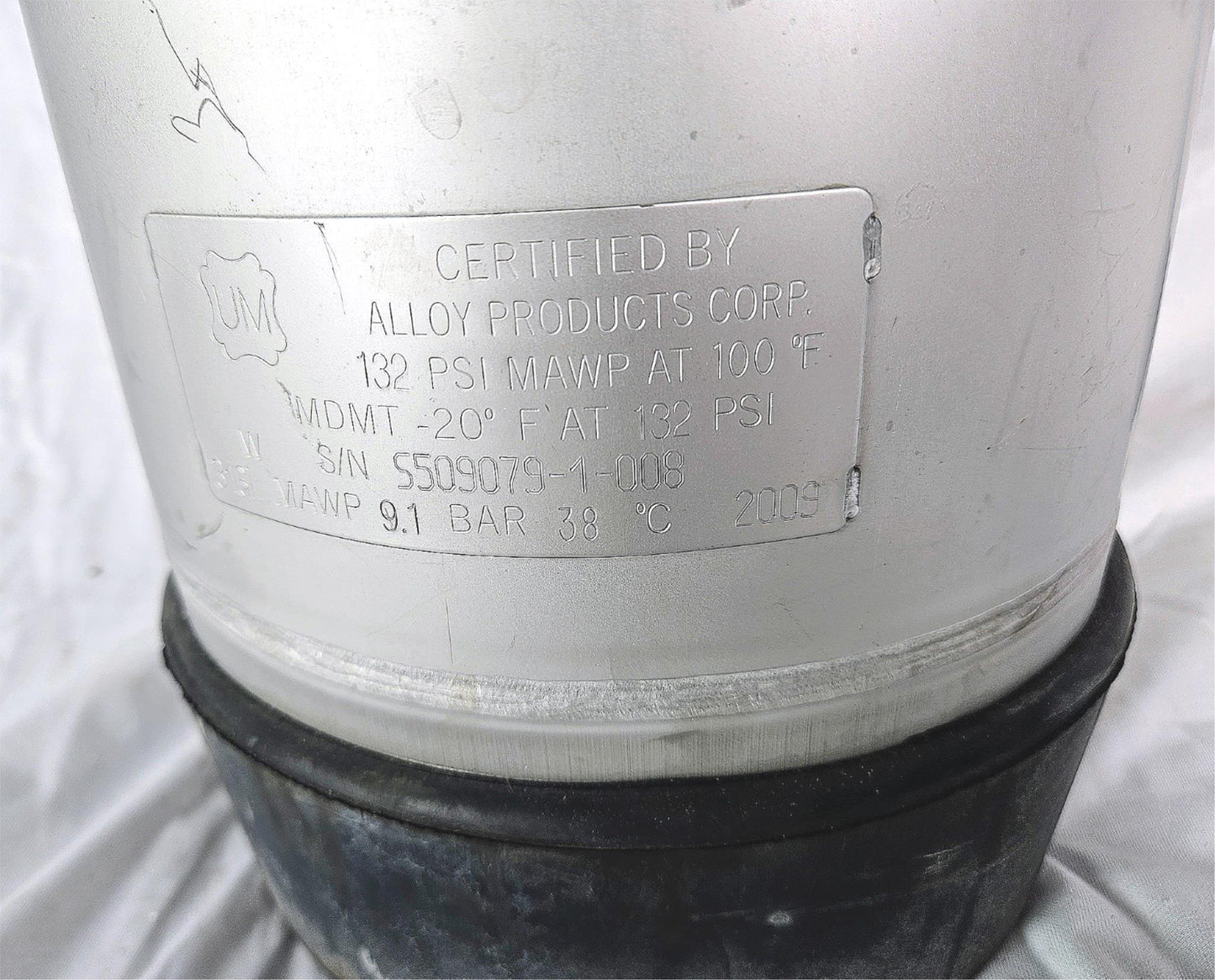 ALLOY PRODUCTS 9LITER WIDE MOUTH OPENING ST STEEL PRESSURE VESSEL 90-DAY-WARRANT