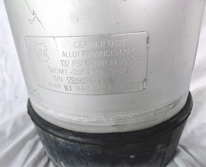 ALLOY PRODUCTS 9LITER WIDE MOUTH OPENING ST STEEL PRESSURE VESSEL 90-DAY-WARRANT