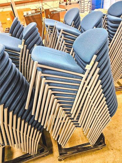 64 UNITS - FOUR RACKS of 16 VERSA KI STACKABLE CHAIRS RACK ON WHEELS FREE SHIP