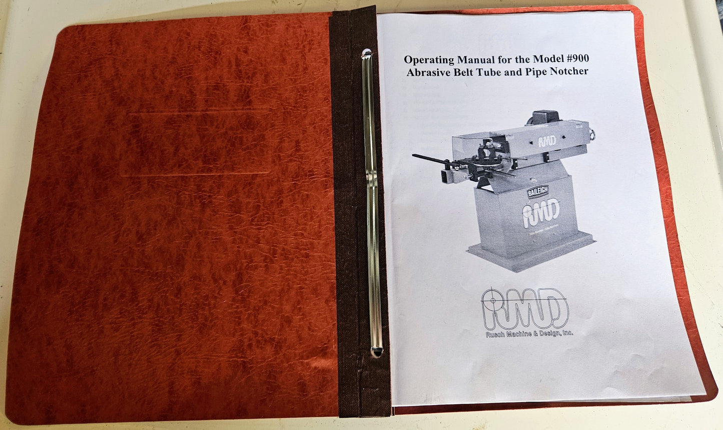 RMD BAILEIGH 900 ABRASIVE TUBE & PIPE NOTCHER BELTS MANUAL 90DAYWARRANT FREESHIP