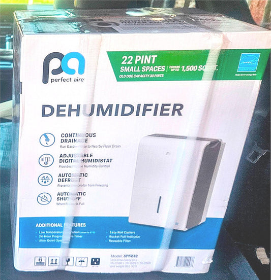 BNEW PERFECT AIRE 3PFD22 ENERGYSTAR 22PINT DEHUMIDIFIER 1500Square Feet FREESHIP