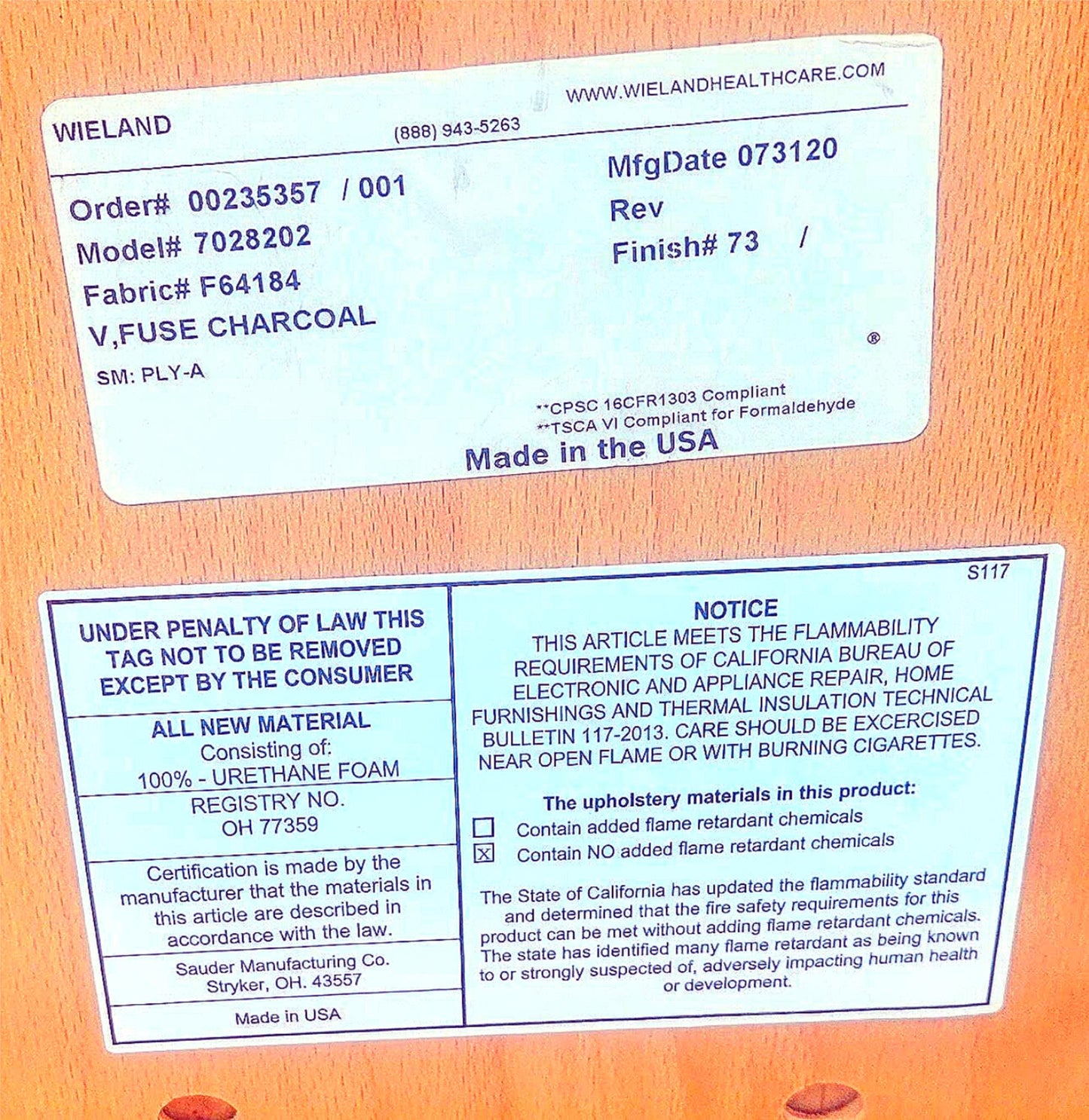 LOT OF 6 WIELAND PERK CHARCOAL FOLDING WOOD FABRIC CHAIRS MODEL 7028202 FREESHIP