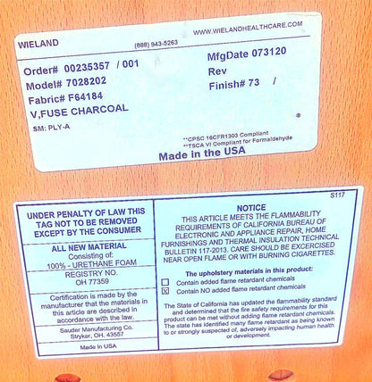 LOT OF 6 WIELAND PERK CHARCOAL FOLDING WOOD FABRIC CHAIRS MODEL 7028202 FREESHIP