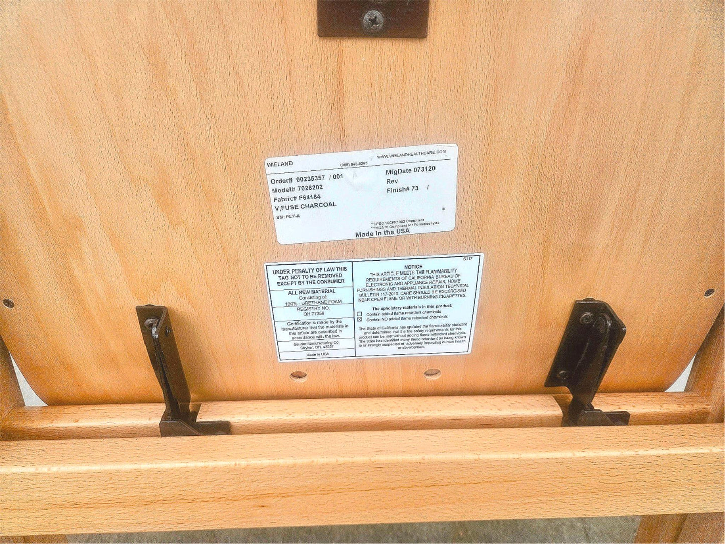 LOT OF 6 WIELAND PERK CHARCOAL FOLDING WOOD FABRIC CHAIRS MODEL 7028202 FREESHIP