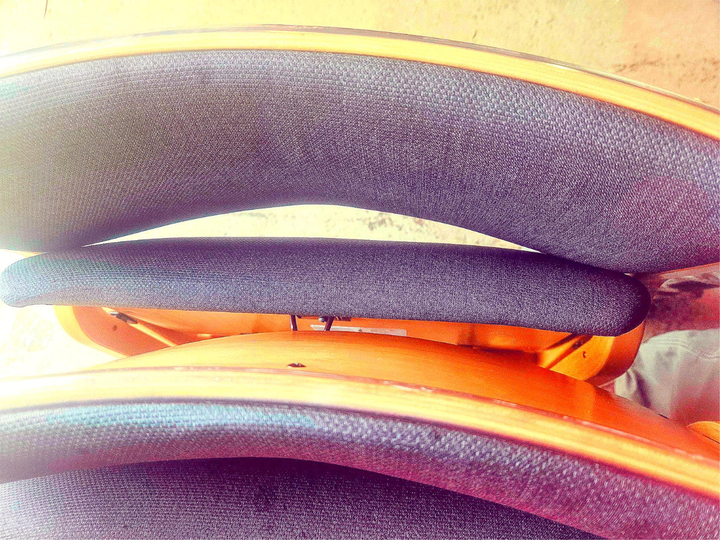 LOT OF 6 WIELAND PERK CHARCOAL FOLDING WOOD FABRIC CHAIRS MODEL 7028202 FREESHIP