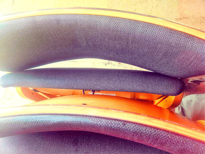 LOT OF 6 WIELAND PERK CHARCOAL FOLDING WOOD FABRIC CHAIRS MODEL 7028202 FREESHIP