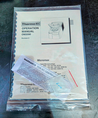 THERMO IEC MICROMAX w/ ROTOR WATCH VIDEO