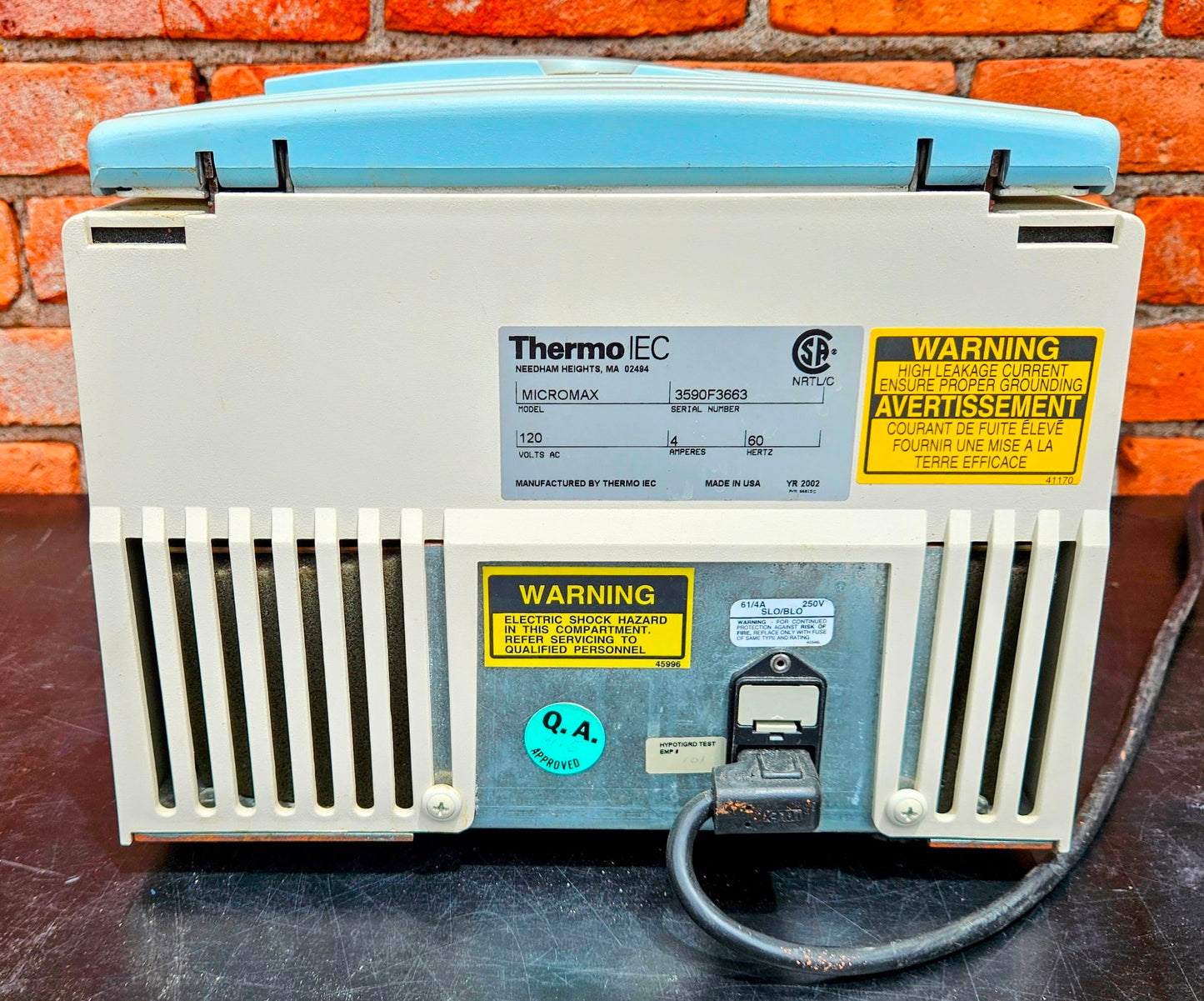 THERMO IEC MICROMAX w/ ROTOR WATCH VIDEO