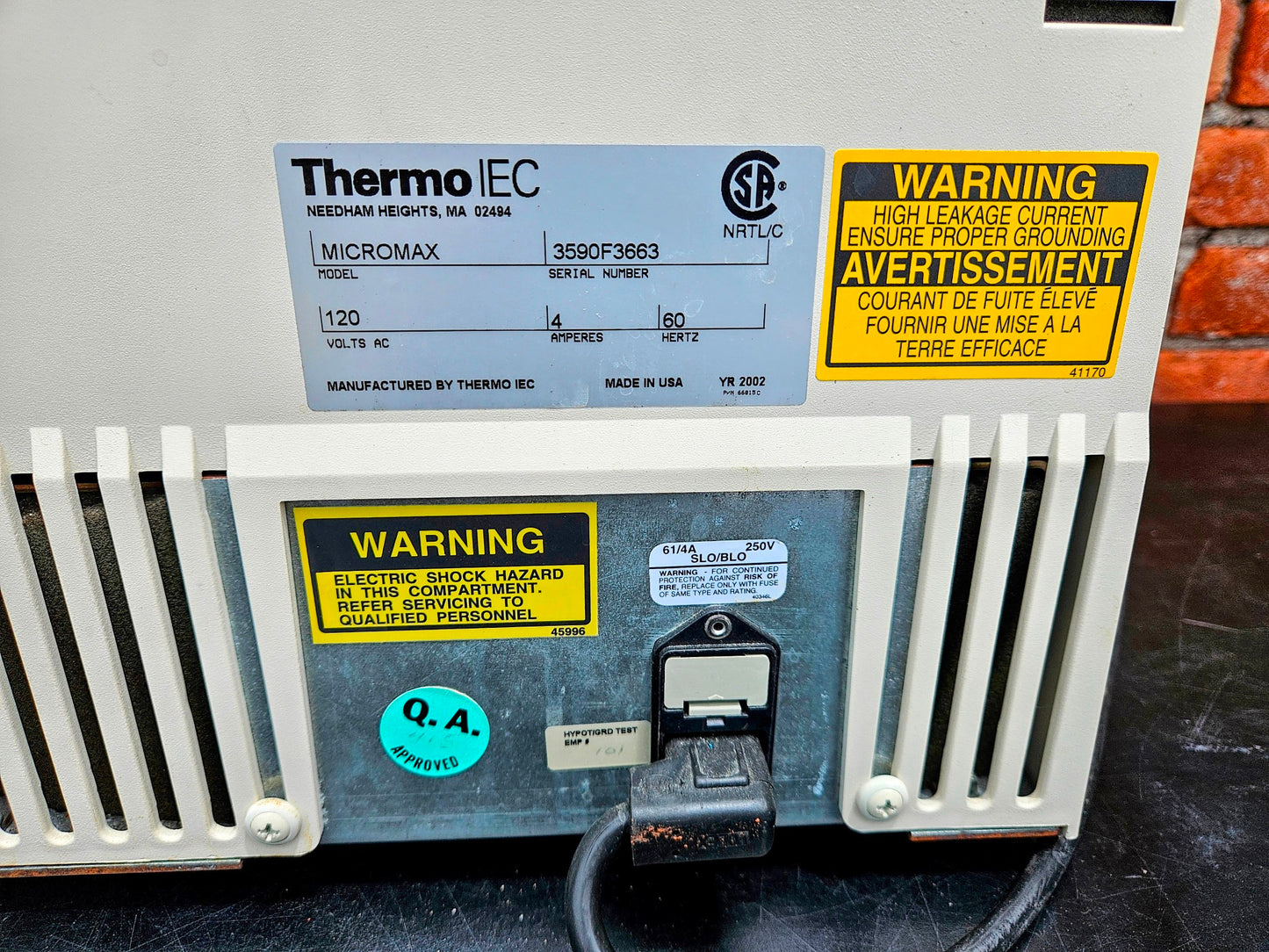 THERMO IEC MICROMAX w/ ROTOR WATCH VIDEO