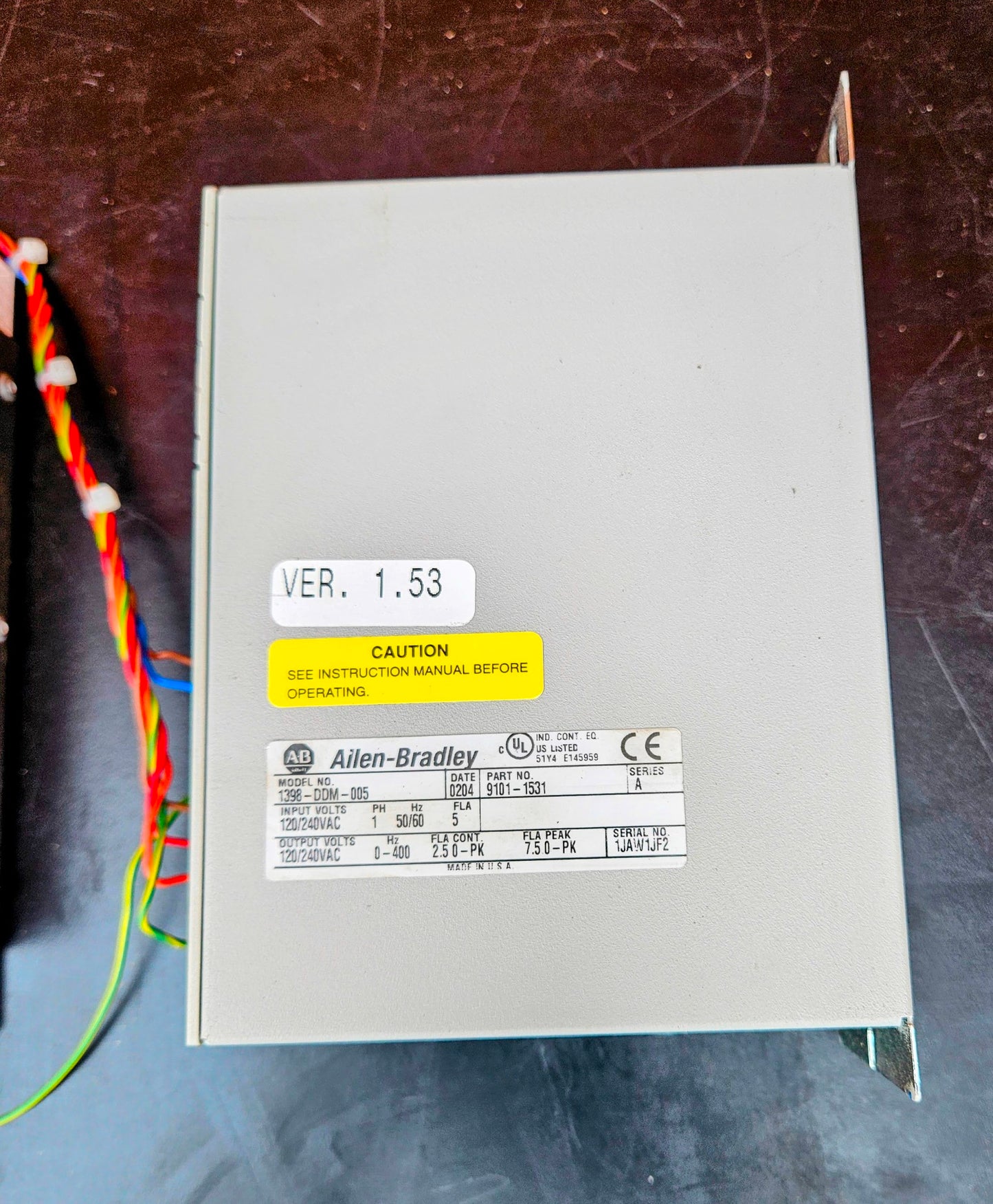 *WARRANTY* ALLEN BRADLEY 1398-DDM-005 SERVO DRIVE with Arcotronics 250VAC 50/60H