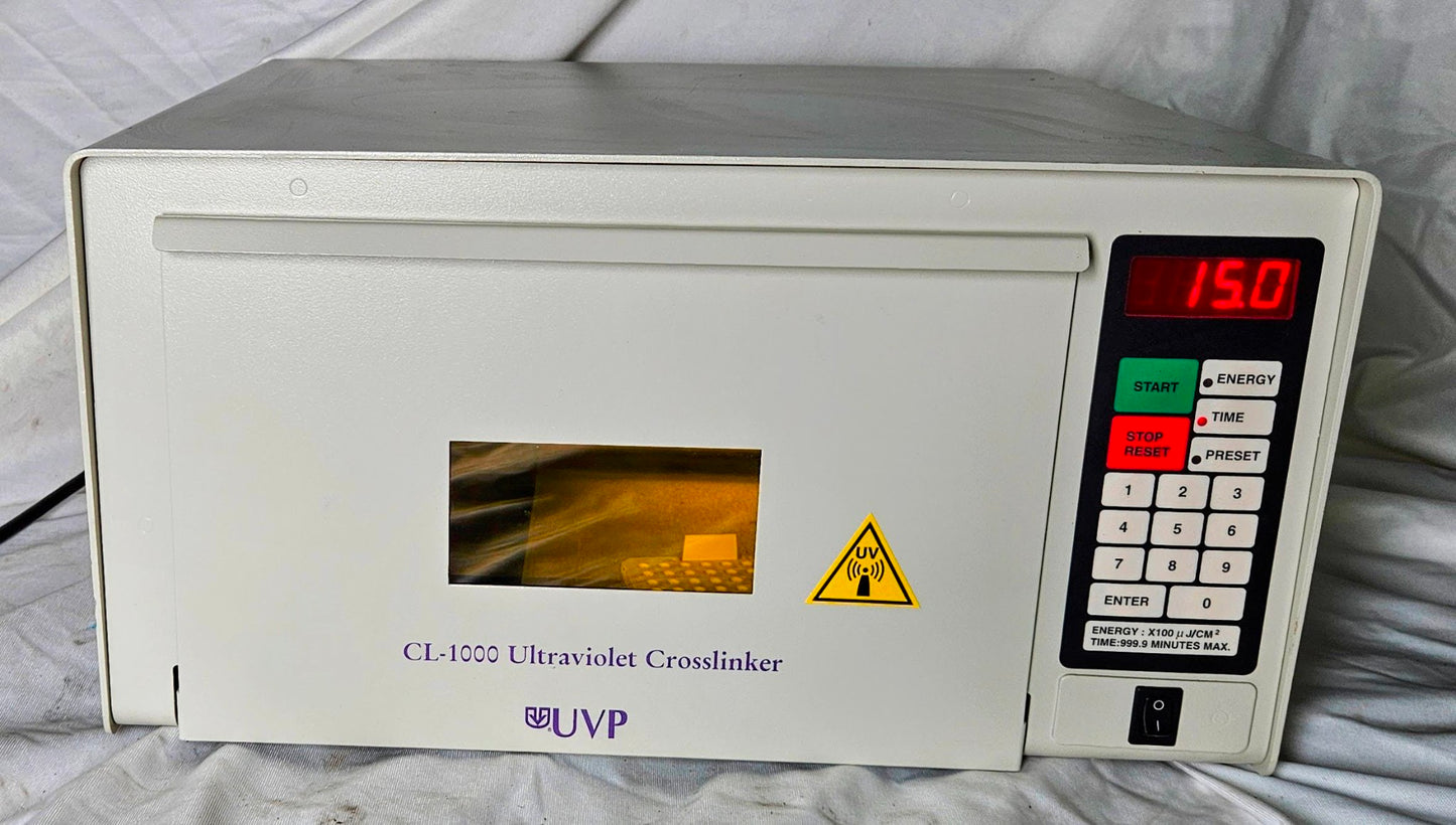 WARRANTY* UVP CL-1000 ULTRAVIOLET CROSSLINKER with OPERATIONAL MANUAL WATCHVIDEO