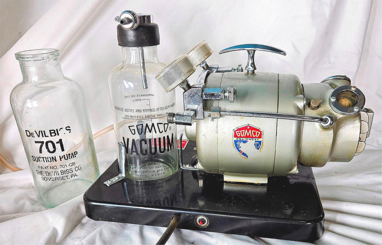 WARRANTY GOMCO 711 SUCTION ASPIRATOR VACUUM PUMP & CANISTERS TUBING WATCH VIDEO