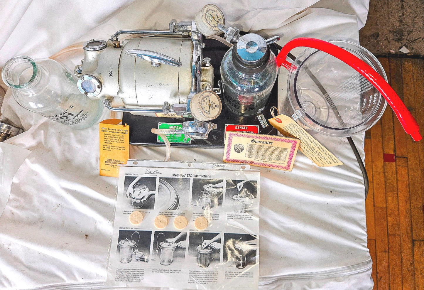 WARRANTY GOMCO 711 SUCTION ASPIRATOR VACUUM PUMP & CANISTERS TUBING WATCH VIDEO