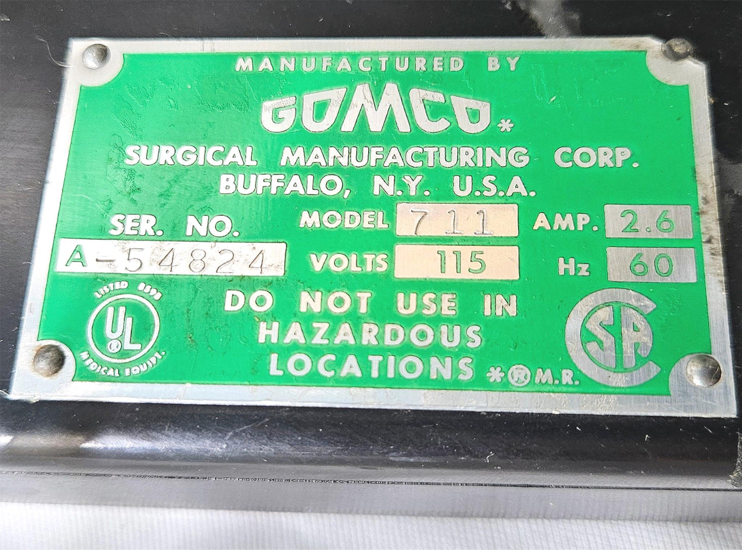 WARRANTY GOMCO 711 SUCTION ASPIRATOR VACUUM PUMP & CANISTERS TUBING WATCH VIDEO