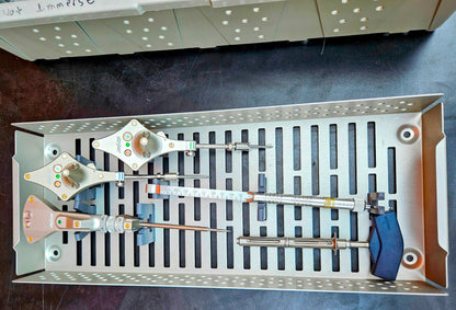 STRYKER SURGICAL 6001-35 LARGE STERILIZING TRAY with 8 KNEE INSTRUMENTS + MANUAL