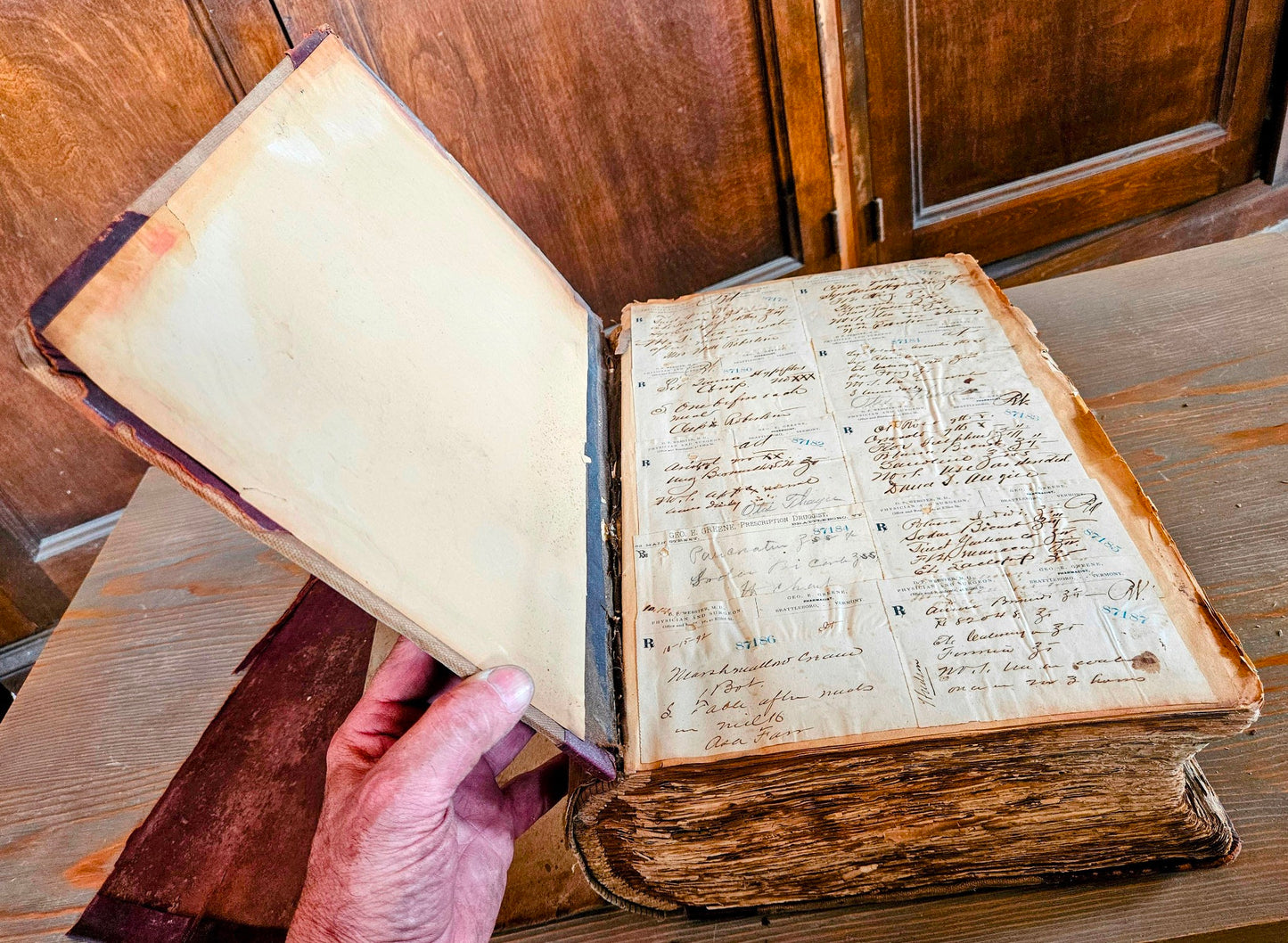 RARE 1900s VINTAGE ORIGINAL 3 MEDICAL PRESCRIPTION PHARMACY RECEIPT BOOK DOCTOR