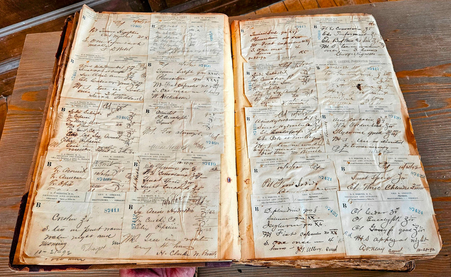 RARE 1900s VINTAGE ORIGINAL 3 MEDICAL PRESCRIPTION PHARMACY RECEIPT BOOK DOCTOR